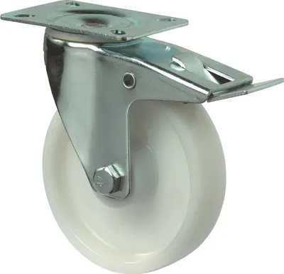 Zdjęcie produktu dla Kółko skrętne 200 mm L420.B10 Płyta, plastik biały, RL, stała L420.B10.200