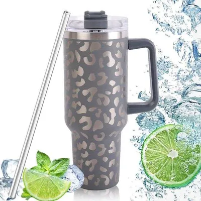 Image de Gobelets isothermes à emporter pour café, 1 200 ml, en acier inoxydable, à double paroi, gobelets de voyage