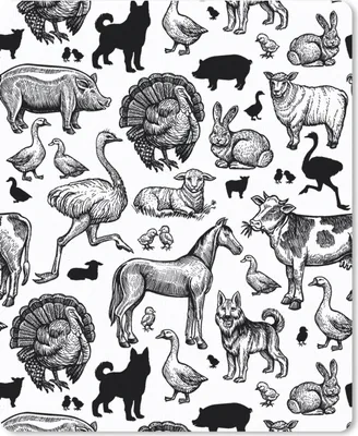 Produktbild von MuchoWow® Mauspad Mousepad Muster - Tiere - Schwarz und weiß 30x40 cm - Mousepads - Maus Mat - Pad - Mausunterlage - Mausmatten
