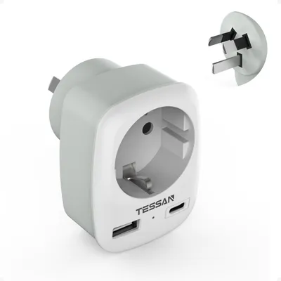 Image de Adaptateur TESSAN, prise de type I, compatible avec la Chine et l'Allemagne