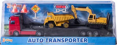 Image de Autotransporteur avec deux véhicules de chantier