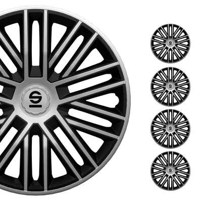 Produktbild von Sparco Radzierblenden Bergamo - 15-Zoll - Silber/Schwarz - Satz mit 4 Stück