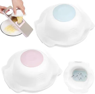 Produktbild von Famanu Mandoline Vingerbeschermer Set - Sichere Schneidhilfe für Gemüse & Obst - 2 Stück