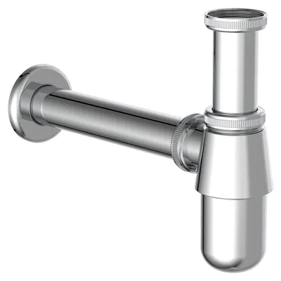 Zdjęcie produktu dla Syfon umywalkowy - stal nierdzewna - 11/4 cala - z przyłączem do ściany - z zapobiegaczem cofania się wody