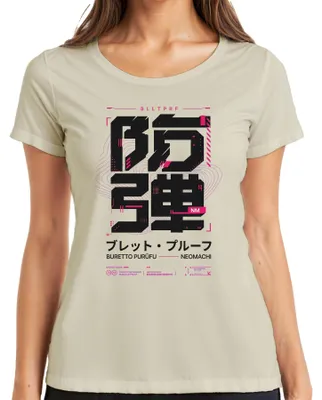 Obrázok produktu pre BLLTPRF Neomachi – pánske tričko v štýle futuristickej technickej módy (techwear), s motívmi cyberpunku, vyrobené v Japonsku, farba: prírodná, veľkosť: S