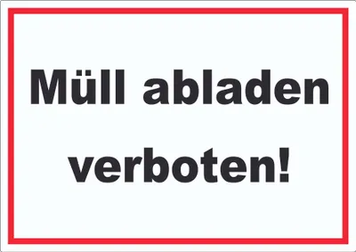 Produktbild von Müll abladen verboten Aufkleber A0 (841x1189mm)
