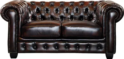 Produktbild von BRENTON 2-Sitzer Chesterfieldsofa 100% Büffelleder - Farbe: braun mit kastanienbraunen Akzenten