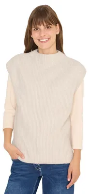 Productafbeelding van Cecil vest met gebreide details, kleur: beige melange, maat: XL
