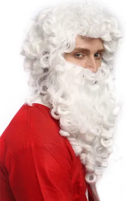Produktbild von WIG ME UP Perücke Bart Weihnachtsmann Santa Weiß 01-A+B-P60