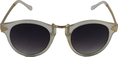 Produktbild von Retro Sonnenbrille - 50er, 60er Jahre - gold und weiß transparent