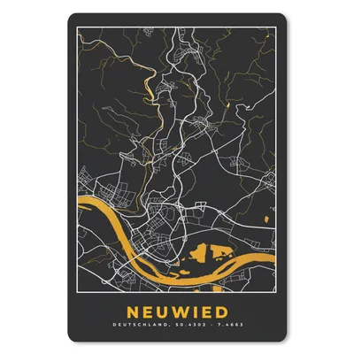 Produktbild von MuchoWow® Mauspad Mousepad Neuwied - Gold - Stadtplan - Deutschland - Karte 18x27 cm - Mousepads - Maus Mat - Pad - Mausunterlage