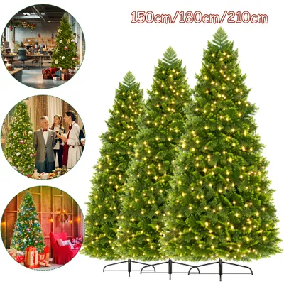 Produktbild von LZQ 180cm Künstlicher Weihnachtsbaum, mit 250 LEDs Tannenbaum, Premium Christbaum mit PE- & PVC-Zwei Farben Zweigen & Metallständer, Kunstbaum für Innen- und Außenbereich