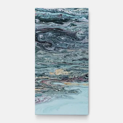 Produktbild von ARTHUB® Leinwandbild 60x120 cm, Light Blue Abstract | Wohnzimmerdekoration, Hängende Bilder, Wanddekoration, Heimdekoration, Abstrakte, Marmor
