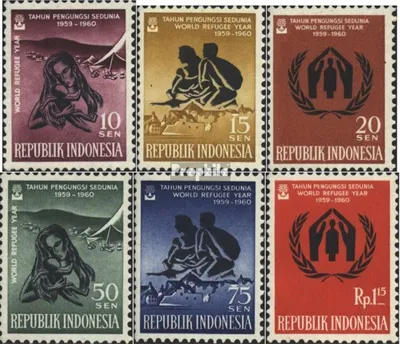 Produktbild von Briefmarken Indonesien 1960 Mi 263-268 (kompl.Ausg.) postfrisch Flüchtlingsjahr