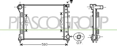 Produktbild von PRASCO FT124R002 Kühler Wasserkühler Motorkühler für FIAT Panda Schrägheck (312, 319) Panda Van (312, 519)