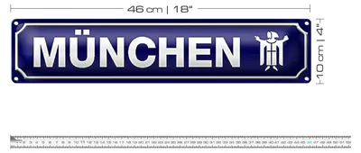 Produktbild von Blechschild Straßenschild 46x10cm München Wappen Dekoration