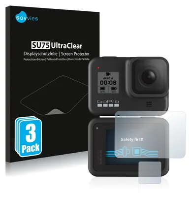 Produktbild von 6x Für GoPro Hero 8 Black Schutzfolie Savvies Displayschutz Display Schutz Folie Klar Transparent