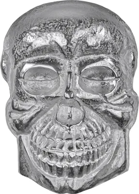 Produktbild von WOMO-DESIGN Deko Skull Totenkopf, 42x30 cm, Silber, Glänzend, Wandskulptur aus Poliertes Aluminium mit Nickel Finish