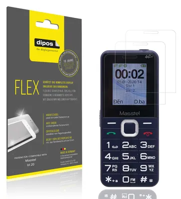 Produktbild von 2x Schutzfolie für Masstel Izi 20 Folie, 100% Displayabdeckung, dipos Flex