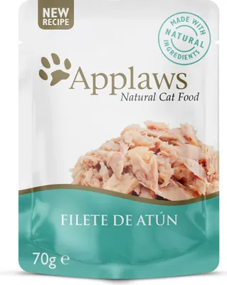 Productafbeelding van APPLAWS Kattenvoer, tonijnfilet in gelatine, 16 stuks x 70 gram