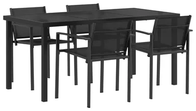 Immagine prodotto di Set di Mobili da Esterno 5 pcs Nero e antracite Textilene