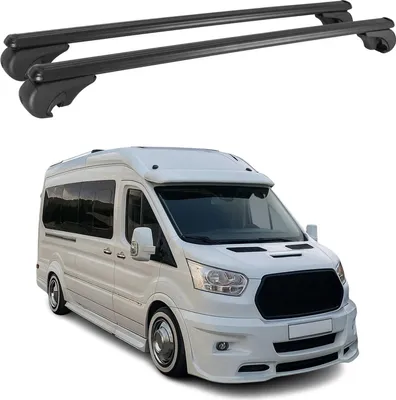 Image de Barres de toit Transversales pour Ford Transit 2014-2025 Aluminium Noir