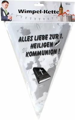 Produktbild von 1 Wimpelkette ALLES LIEBE ZUR KOMMUNION DEKO GIRLANDE 10m Kunststoff