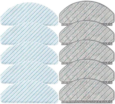 Productafbeelding van PromoHome® 10 stuks schoonmaakpads voor robotstofzuigers – Wasbaar, herbruikbaar, geschikt voor harde vloeren, 24x18x3 cm