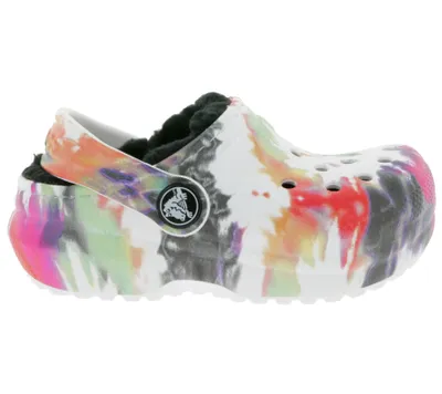 Produktbild von Crocs Classic Lined Tie-Dye Clog für Kinder Black/Multi 206341-0C4-C 22-23
