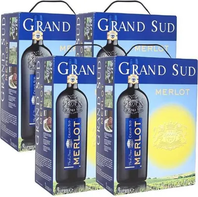 Produktbild von 4x Grand Sud Merlot 13% Vol. 3,0L BiB (F)