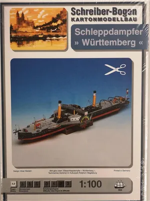 Produktbild von Schreiber-Bogen Kartonmodellbau Schleppdampfer Württemberg