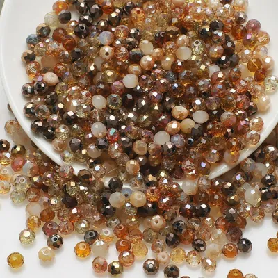 Obrázok produktu pre Sklenené guľôčky, 500 kusov - Facetované korálky - 3 mm - Na výrobu šperkov - Pre ručné práce - 10 farieb