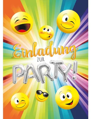 Produktbild von Kurt Eulzer Einladungskarten Smileys mit Innendruck 5 Stück
