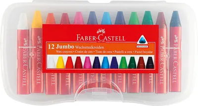 Produktbild von FABER CASTELL Wachsmalkreide Jumbo 12er Kunststoffetui