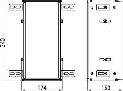 Zdjęcie produktu dla Ramka montażowa EMCO 150 ASIS do modułu podtynkowego o wysokości 344 mm 340 x 174 x 150 mm