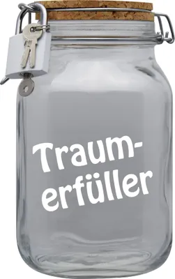 Produktbild von Spardose Geld Geschenk Ideen Traumerfüller Transparent Größe XL 2 Liter