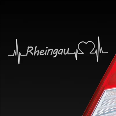 Produktbild von Auto Aufkleber Rheingau Puls Herzschlag mit Ferien Region Motiv 19x5 cm Silber Sticker Heckscheibenaufkleber