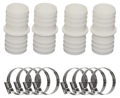 Produktbild von HAF 4x Schlauchverbinder mit 32mm x 32mm | Schlauchtülle x Schlauchtülle | Verbinder inkl. 8 Edelstahlschellen | PN2,5 für Poolfittings & Poolschlauch