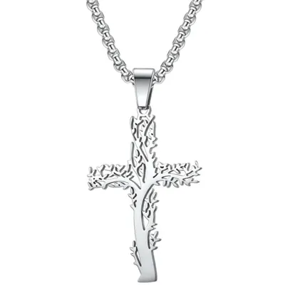 Produktbild von Elegante Halskette Tree Cross aus Silber KP34110