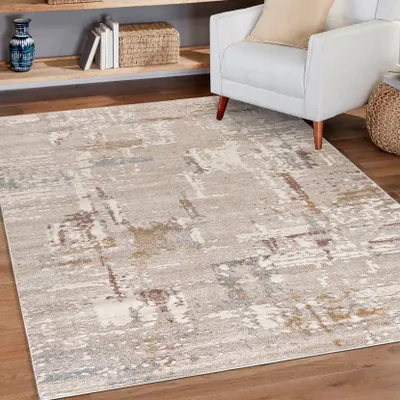 Zdjęcie produktu dla Mazovia Dywan Beżowy Nowoczesny Abstrakcyjny - Salon, Sypialnia, Jadalnia, Biuro - Niskie Runo - Prostokąt - Miękki, Stylowy - 140 x 200 cm