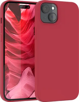 Produktbild von EAZY CASE Silikonhülle für Apple iPhone 15 Plus Silikon Backcover Schutz in Rot
