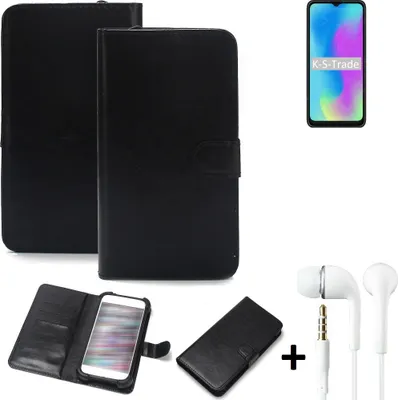 Produktbild von K-S-Trade Wallet Case Handyhülle kompatibel mit HiSense E50 Lite Schutzhülle Flip cover Flipstyle Tasche Hülle Flipcover Slim Bumper schwarz + in