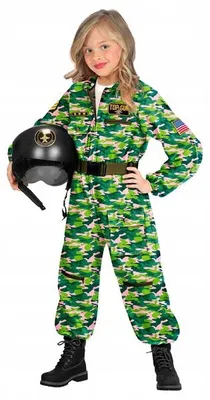 Produktbild von WIDMANN - Kinderkostüm Kampfjetpilotin, Overall, Pilot, Uniform, Faschingskostüme, Karneval