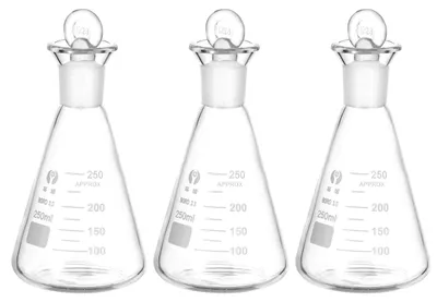 Immagine prodotto di Set di 3 beute Erlenmeyer in vetro borosilicato