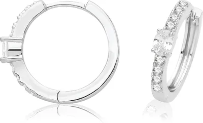 Produktbild von Klassische 925 Sterling Silber (Rhodiniert) Damen - Ohrklemme mit Zirkonia - 3mm; TRS33346