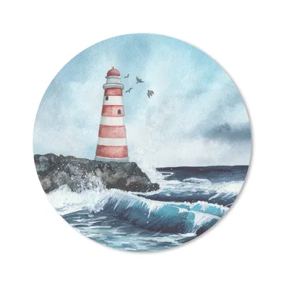 Produktbild von MuchoWow® Mauspad Mousepad Meer - Golf - Leuchtturm 50x50 cm - Mousepads - Maus Mat - Pad - Mausunterlage - Vinyl