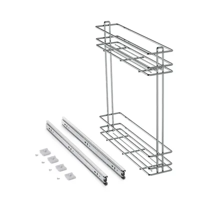 Produktbild von Emuca Flaschenregal SupraMax, ausziehbar, Modul 150mm, Stahl, Verchromt