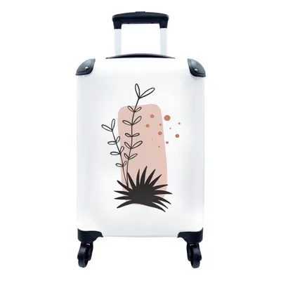 Produktbild von MuchoWow® Koffer Handgepäck Trolley Rollkoffer Kleine Reisekoffer mit 4 Rollen - Pflanzen - Blätter - Abstrakt - Botanisch - Cabin Size < 55x40x23 cm & 55x40x20 cm - Fotokoffer - Kabinenkoffer - Boardgepäck - Reise-Box - Reisekoffer - Reisegepäck - Koffer mit Bild - Trolley für Kinder