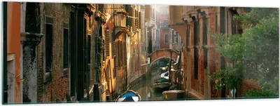 Produktbild von Bilder auf glas - Venedig Brücke Wasser Haus - 160x50cm - Glasbilder - Wandbilder - Kunstdruck - zum Aufhängen bereit - Wanddekoration aus Glas - Glas Bilder - Wandbild auf Glas - GAB160x50-2532