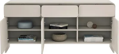 Immagine prodotto di Selsey Lummo - Credenza a 3 ante con 3 cassetti, grigio cashmere, 156 cm